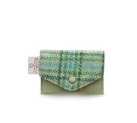 Islander The Card Wallet - Made of Microfibre Leather & Harris Tweed, 4.33’ L x 2.75’, Mint Tartan, Unisex