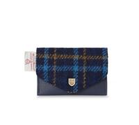 Islander The Card Wallet - Made of Microfibre Leather & Harris Tweed, 4.33’ L x 2.75’, Navy Tartan, Unisex