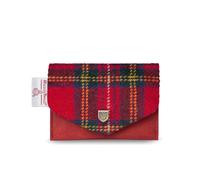 Islander The Card Wallet - Made of Microfibre Leather & Harris Tweed, 4.33’ L x 2.75’, Royal Stewart, Unisex
