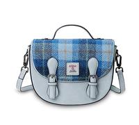 Islander® The Medium Cobble Satchel - Medium Ladies Satchel With HARRIS TWEED - Blue Tartan