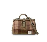 Islander The Medium Doctor Bag for Women, Harris Tweed & Vegan Leather, Chestnut Tartan