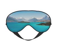 Islands and Mountain Print Sleep Mask Silk Eye Cover Soft Satin Blindfold Elastic Strap Night Eyeshade Travel Nap for Women Men