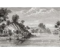 Islands in the Straits of Malacca seen here in the 19th century. From A Voyage Round the World in 500 Days published 1879 Poster Print by Ken Welsh (18 x 12)