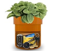 ISLANDSAFE Diversion Safe, Secret Hidden Key Safe Lock Box, Flower Pot Key Holder for Outdoor, Garden, Home, Office, Yard Hiding Vault Cash, Plants Not Include (Matte Terracotta)