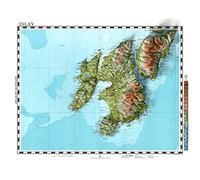 Islay Topographic Map Print - "The Queen of the Hebrides" - Vintage - Retro - Geological Map - 3D effect relief Print (180gsm Matt, 24 x 18 in)