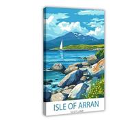 Isle of Arran Scotland Travel Print Arran Wall Decor Arran Home Living Decor Arran Scotland Illustration Travel Poster Gift for Arran (2) Canvas Poster Bedroom Decor Print Picture Paintings 08x12inch