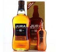 Isle of Jura 10 Year Old Single Malt Scotch Whisky | Exclusive Hip Flask | 70cl Bottle | Smooth & Rich Island Whisky | Ideal Whisky Gift Set | 40% ABV