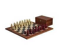 Isle of Lewis Chess Set II Ivory & Red Resin Chess Pieces 3.5 Inch and Palisander Chess Board 20 Inch