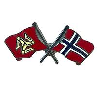 Isle of Man and Norway Norwegian Friendship Flags Quality Enamel Lapel Pin Badge