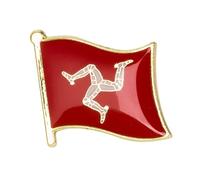 Isle of Man National Flag Metal Enamel Lapel Pin Badge - 1.9 x 1.6 cm Red Flag with Triskelion - Hard Enamel Finish with Secure Clasp for National Pride, Heritage, Travel, and Collectors