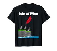 Isle of Man Trip Souvenir Puffin Lover Isle of Man Flag map T-Shirt