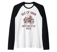 Isle of Man TT Races Vintage Motorcycle Racing Raglan Baseball Tee