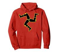 Isle of Man TT/Road Racing/Triskele Black/Yellow Pullover Hoodie, Adult Unisex, Red, Small