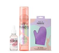 Isle of Paradise Self Tan Mousse - Light Glow Clear Self Tanning Foam (200 ml) + Face Drops Light (30 ml) & Mitt Applicator