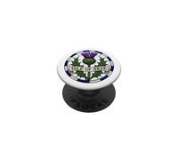 Isle of Skye Scotland Scottish Thistle Stained Glass Print PopSockets Adhesive PopGrip