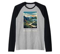 Isle of Skye Scottish Highlands Travel Design Raglan Baseball Tee