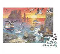Isle of Skye Seal Colony Disruption Wooden Jigsaw Puzzle Waterproof 1000 Piece Puzzles for Adults Gifts Fun Home Decoration