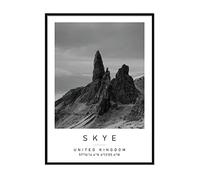 Isle of Skye Travel Print SKYE(Scotland) Wall art Black and white Poster A4 Print only 21 X 29.7cm (8.3x11.7inch)