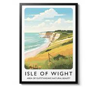 Isle of Wight, Vintage UK Railway Wall Art, Retro Travel Natural Beauty Postcard Home Decor Gift Idea, Archival Matte, A4 (Print Only) - 29.7x21cm
