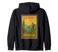 Isle Royale Island Lake Superior Michigan Mi Upper Peninsula Zip Hoodie