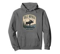 Isle Royale National Park Michigan Moose Souvenir Pullover Hoodie