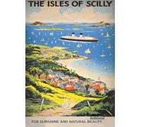 Isles Of Scilly Adventure Travel Poster - A4 Wall Art, Wanderlust Print, Inspirational World Map, Vintage City, Retro Poster, Home Decor for Living Room, Office, Gift Idea for Travel Lovers
