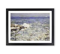 Isles Of Shoals By Childe Hassam Classic Painting Framed Print | A4 Black Framed Wall Art | Ready to Hang | Classic Historical Picture | Living Room Bedroom Lounge Office