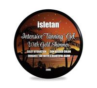 isletan Gold Shimmer Intensive Tanning Gel with Handle, Extreme Tanning Gel for Outdoors, Ultra Dark Tanning Butter, Sun Balm for Beach, Carrot Tanning Oil
