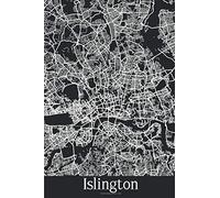 Islington: Journal de Voyage | 120 pages lignées | Cadeau parfait pour les amoureux de voyages | Format 15,2 x 22,9 cm | Carte Noir et Blanc | Islington Grande-Bretagne