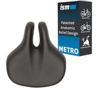 ISM Comfort Series Noseless Bike Saddle for Upright Riders - Anatomic Relief Bicycle Saddle for Hybrid, Police, Commuter Bikes, and Beach Cruisers - Wide and Thick Comfortable Bike Seat for Men /