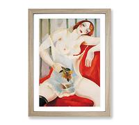 Ismael Nery Painting 2 Classic Painting Framed Wall Art Print, Ready to Hang Picture for Living Room Bedroom Home Office Décor, Oak A3 (34 x 46 cm)