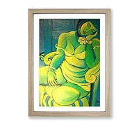 Ismael Nery Painting Classic Painting Framed Wall Art Print, Ready to Hang Picture for Living Room Bedroom Home Office Décor, Oak A4 (34 x 25 cm)
