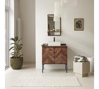 Ismaël - Solid sheesham vanity unit 80 cm Dark Brown