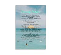 ISMCGPLHPT Serenity Courage Wisdom Quote Canvas - The Serenity PrayerChristian Poem Wall-Art, Mental Health & Spiritual Decor(Framed,12X18inch(30X45cm))