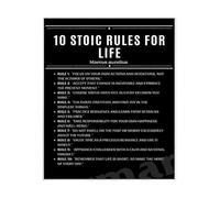 ISMCGPLHPT Stoic Wall-Art 10 Rules for Life Poster Marcus Aurelius Canvas Print Motivational Decor for Office Dorm(Unframed,16X24inch(40X60cm))