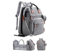 ISMGN Diaper Bag Backpack with Changing Station, Large Diaper Bag, Baby Bag, Multifunctional Diaper Bag, Gray
