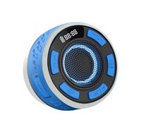 ISMMIK Bluetooth Shower Speaker, Portable Bluetooth Wireless with Time Display, 2025 IPX7 Waterproof with RGB Lights, Stereo Bass, Mini Speaker for Bathroom, Party, Travel, Outdoor Blue