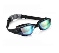 ISMMIK Swimming Goggles, Mirrored Swim Goggles No Leaking Anti Fog UV Protection Triathlon Swim Goggles with Free Protection Case for Adult Men Women Youth Kids Child，Blue & Black