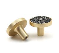 Ismosm 6 Pack Gold Cabinet Dresser Drawer Knobs, Cabinet Hardware, Bling Modern Metal Drawer Pulls and Knobs for Cabinets, Dressers, and Many Other Home and Office Furniture (Black)