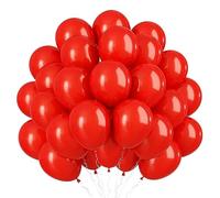 Isndare Red Balloons 5inch Small Red Balloon 60pcs Mini Round Matte Red Latex Balloons for Balloon Arch Garland Red Balloons for Birthday Party Decoration Wedding Anniversary