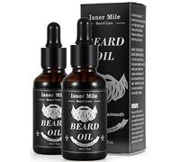 Isner Mile 2 Pack Beard Oil for Men with Castor Oil Serum Conditioner Light Magic Scent, Natural Premium Beard Growth Oil to Cure Beard Itch, Soften, Moisturizing & Strengthen Mustache