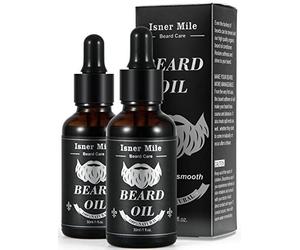 Isner Mile 2 Pack Beard Oil for Men with Castor Oil Serum Conditioner Light Magic Scent, Natural Premium Beard Growth Oil to Cure Beard Itch, Soften, Moisturizing & Strengthen Mustache