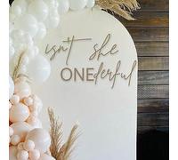 Isn't She Onederful First Birthday Party Theme Backdrop Sticker - Newborn Onderful Birthday Girl, Photography Background for 1st Birthday Baby Party Decoration(isnt she Onederful)
