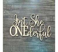 Isn't She Onederful Sign for Backdrop,Wooden Girl First Birthday Party Decorations for Onederful Birthday Decorations,Baby Shower Party Decorations