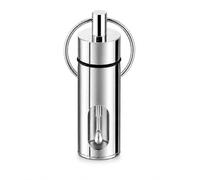 iSnuff Premium Silver Seasoning Holder Bottle with Built-In Mini Spoon, Compact Metal Spice Container for Salt, Pepper, BBQ, Camping & Outdoor Cooking