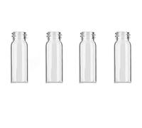 iSnuff Sample Bottle - 5ml Clear Glass with Screw Cap Lid and Scoop - Refillable for Travel, Preservation, Test Container for Small Items - 4 Pack