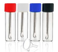 iSnuff Small Glass Bottles with Snuff Spoon Set Premium Glass Vial with Mini Funnel - Deluxe Storage Travel Dispenser Kit