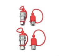 ISO 5675 Hydraulic Quick Coupling for Tractors NPT 1/4 3/8 1/2" 4000 PSI 2 Sets with Protective Caps Carbon Steel (NPT1/4)