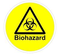 ISO Safety Label Sign - Biohazard - Self adhesive sticker (150mm x 150mm)