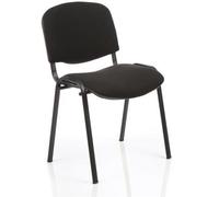 ISO Stacking Chair Black Fabric Black Frame Without Arms